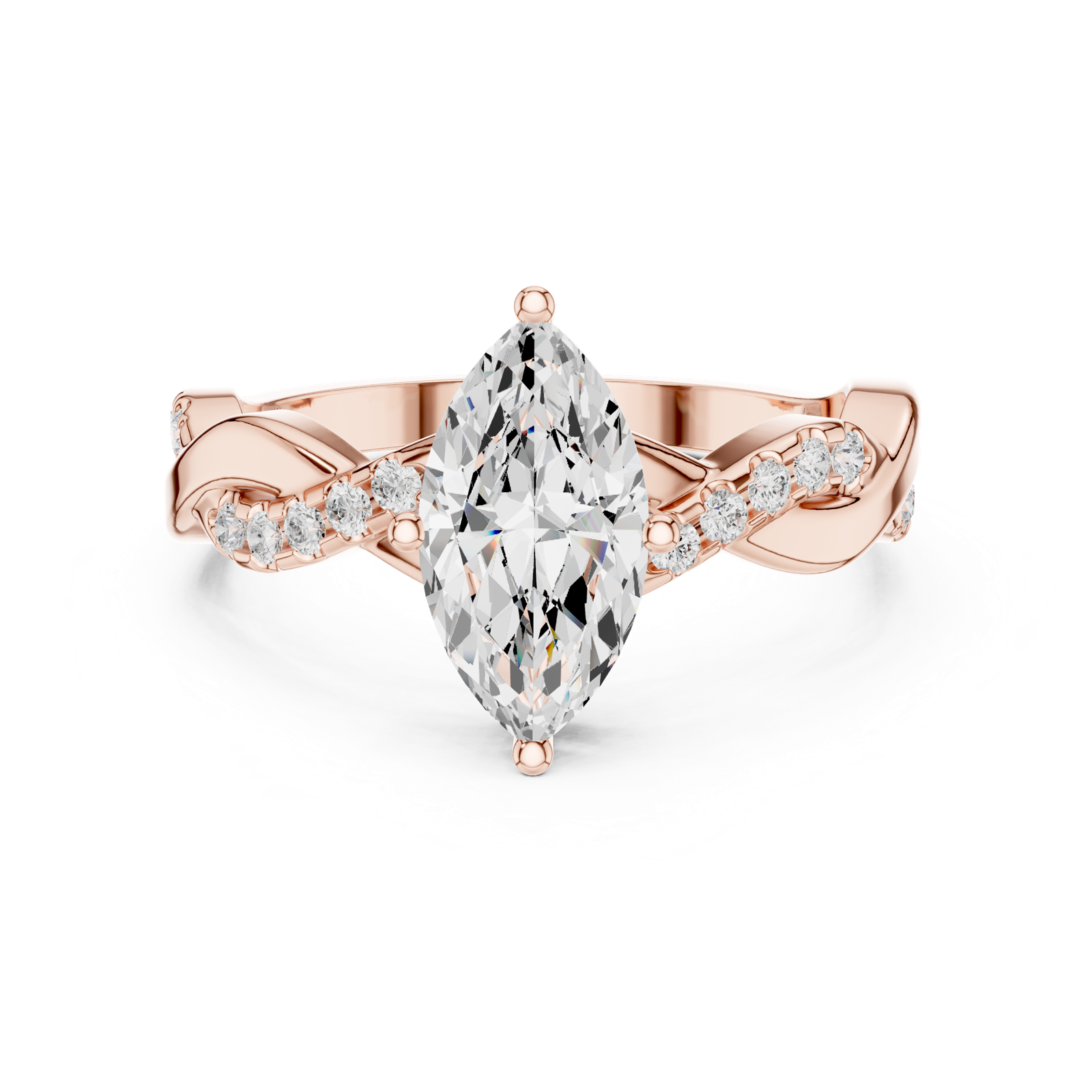 Gold Ring DDLR-1104, Rose Gold, view 4