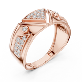Gold Ring LR-01 (50), Rose Gold, view 2