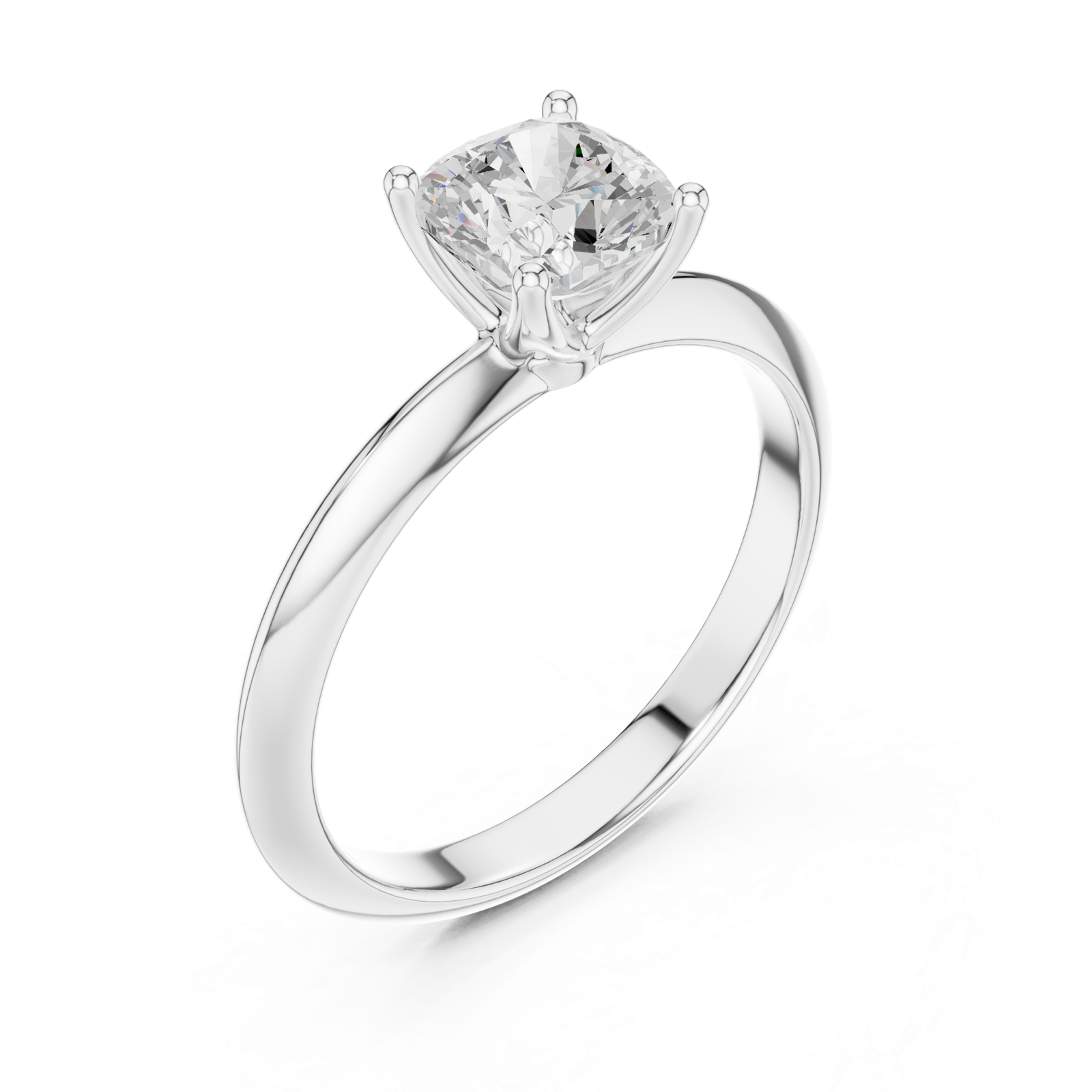 Gold Jewelry L36-6, Cushion center stone, White Gold, view 2