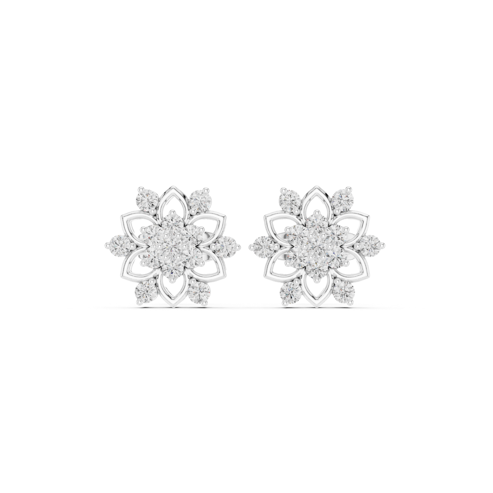 Gold Earrings ALJER-535, White Gold