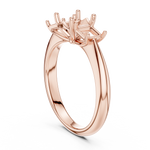 Gold Ring DDLR-044, Asscher center stone, Rose Gold, view 1