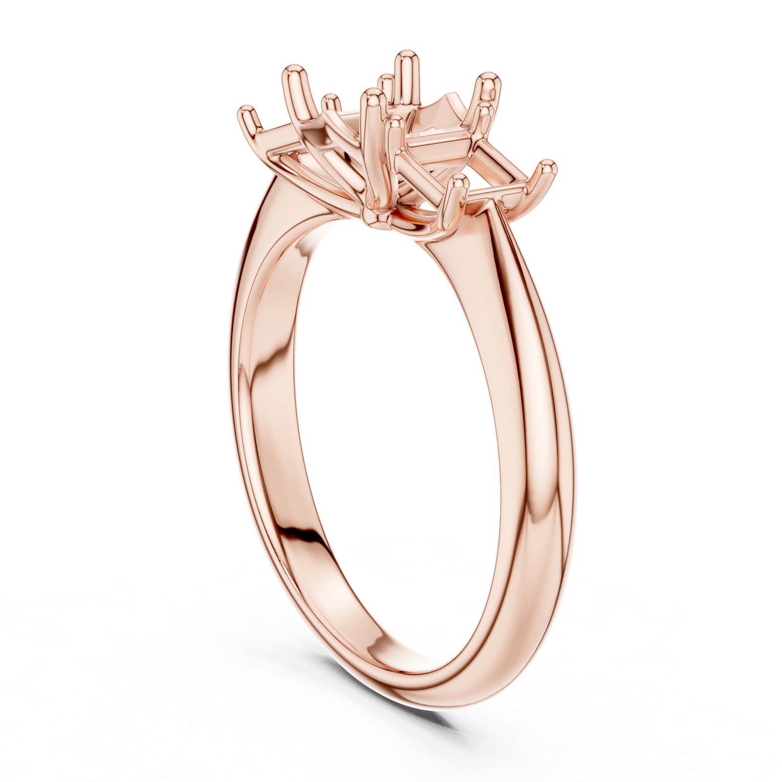 Gold Ring DDLR-044, Asscher center stone, Rose Gold, view 1