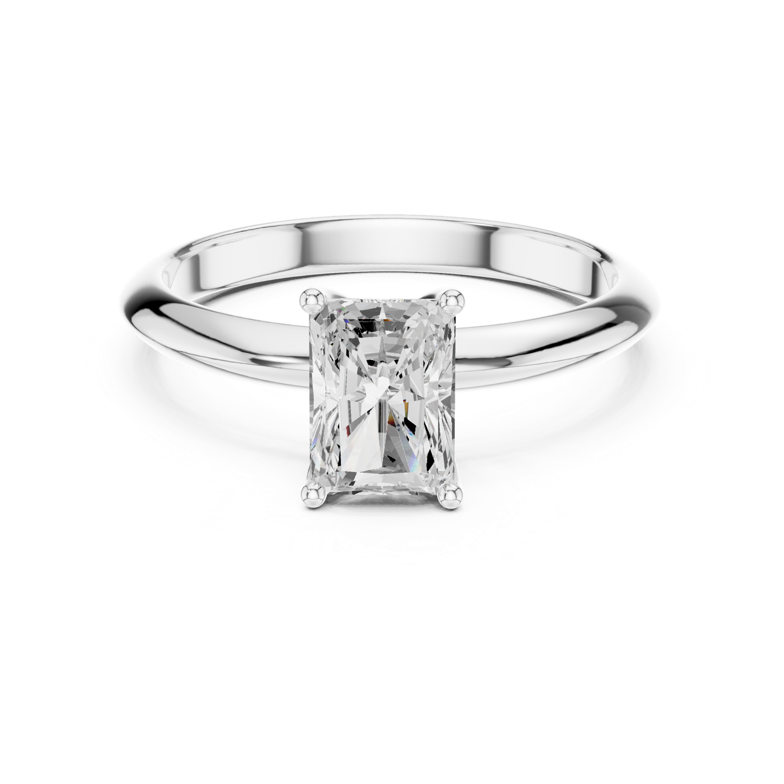 Gold Jewelry L36-6, Radiant center stone, White Gold, view 4