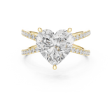 Gold Jewelry, Heart center stone, Yellow Gold, view 4