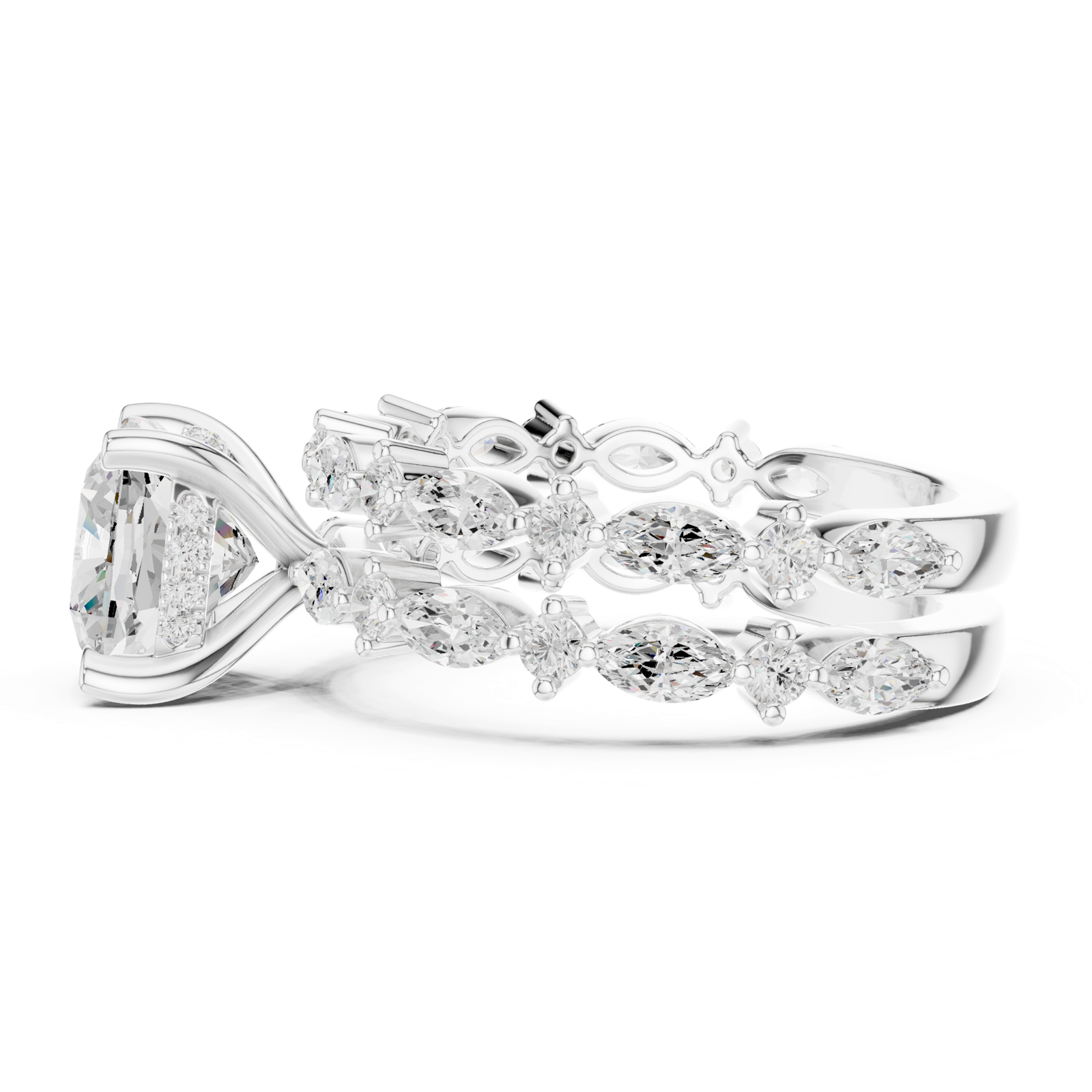 Gold Ring DDLR-951, White Gold, view 3