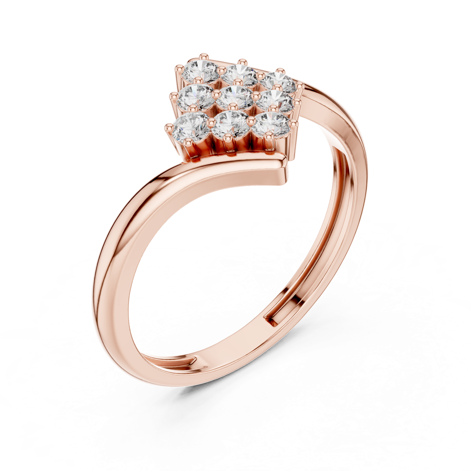 Gold Ring ALR-139, Rose Gold, view 2