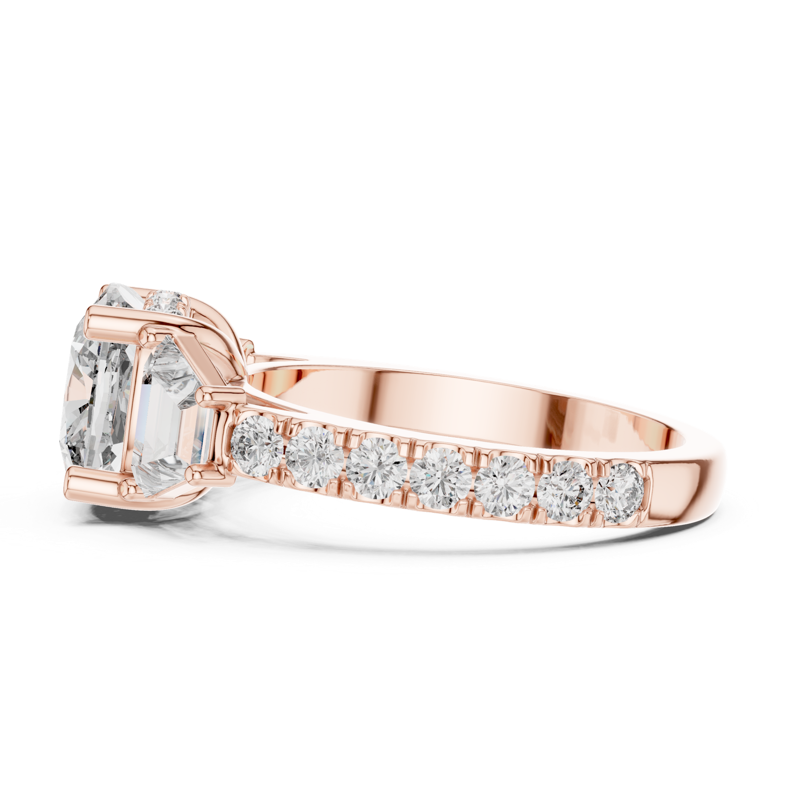 Gold Ring DDLR-181, Rose Gold, view 3