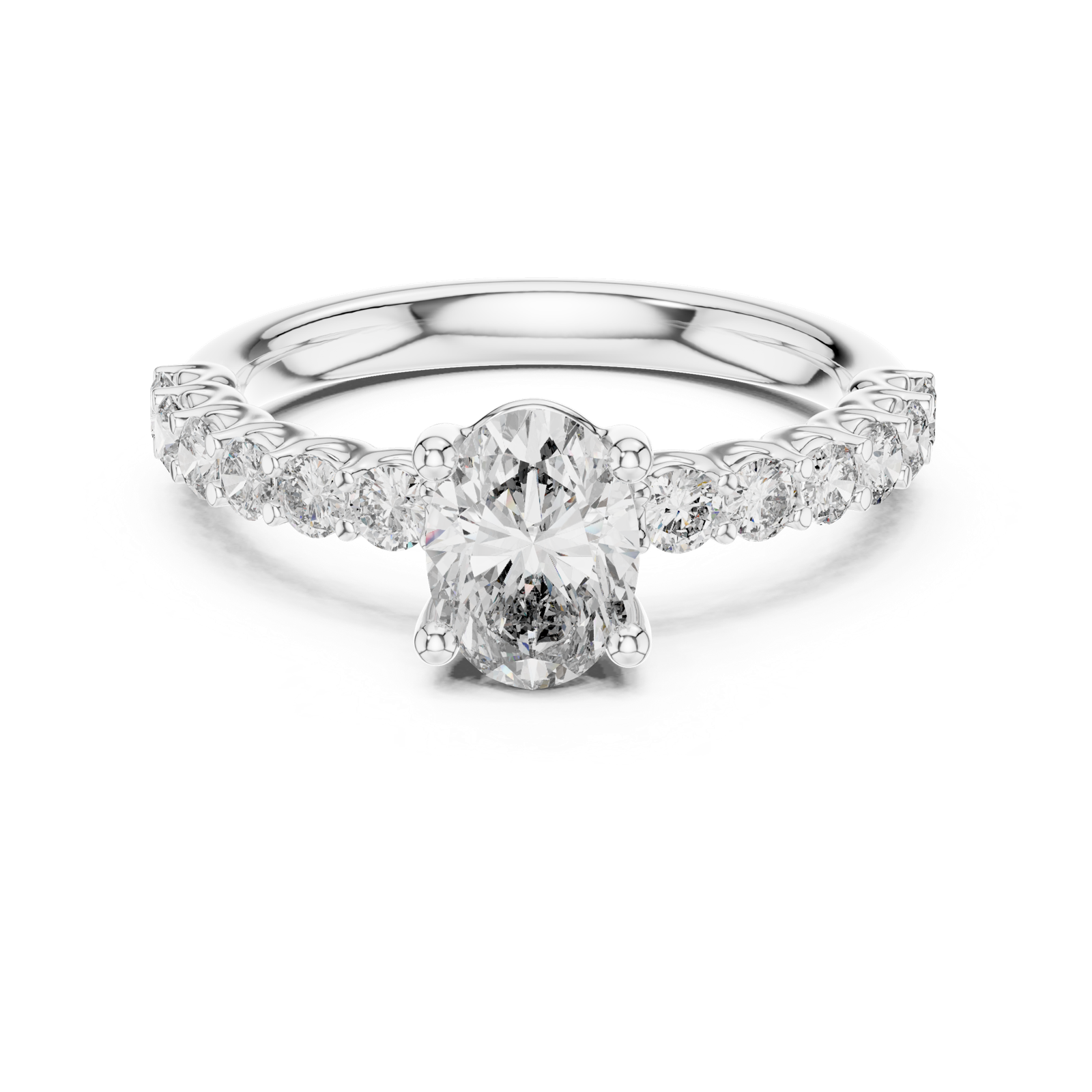 Gold Ring L03-667, White Gold, view 4