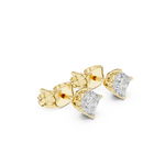 14K Solid Gold Lab Diamond Stud Earrings, Yellow Gold, view 1