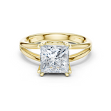 Gold Jewelry L36-7, Princess center stone, Yellow Gold