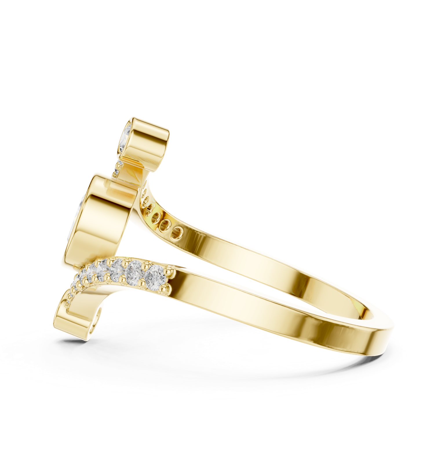 Gold Ring ALR-276, Yellow Gold, view 3