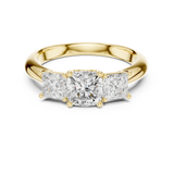 Gold Ring DDLR-044, Cushion center stone, Yellow Gold, view 4