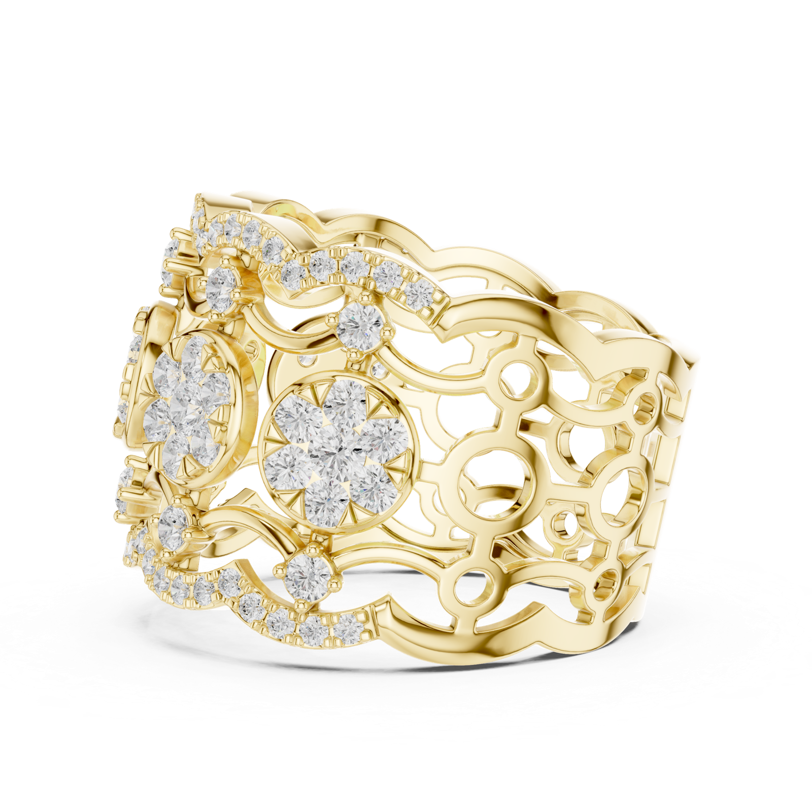 Gold Ring DDLR-818, Yellow Gold, view 3