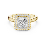 Gold Ring DDLR-338, Princess center stone, Yellow Gold, view 4
