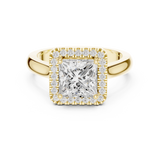 Gold Ring DDLR-338, Princess center stone, Yellow Gold, view 4