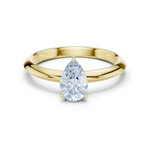 Gold Jewelry L36-6, Pear center stone, Yellow Gold