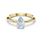 Gold Jewelry L36-6, Pear center stone, Yellow Gold