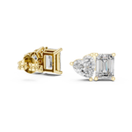 14K Solid Gold Lab Diamond Cluster Earrings, Yellow Gold, view 1