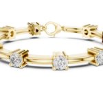 14K Solid Gold Lab Diamond Bracelet, Yellow Gold, view 4