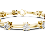 14K Solid Gold Lab Diamond Bracelet, Yellow Gold, view 4