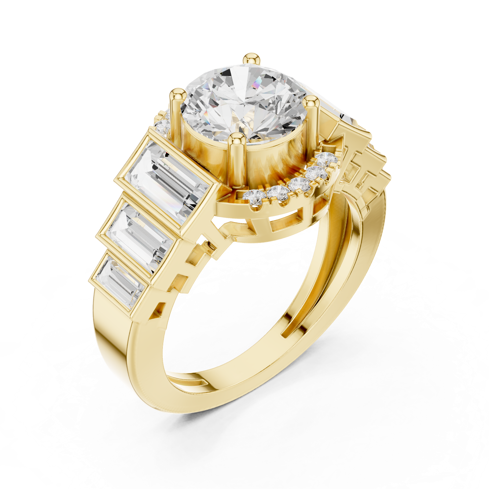 Gold Ring DDLR-323, Yellow Gold, view 2