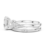 Gold Ring DDLR-299, Asscher center stone, White Gold, view 3