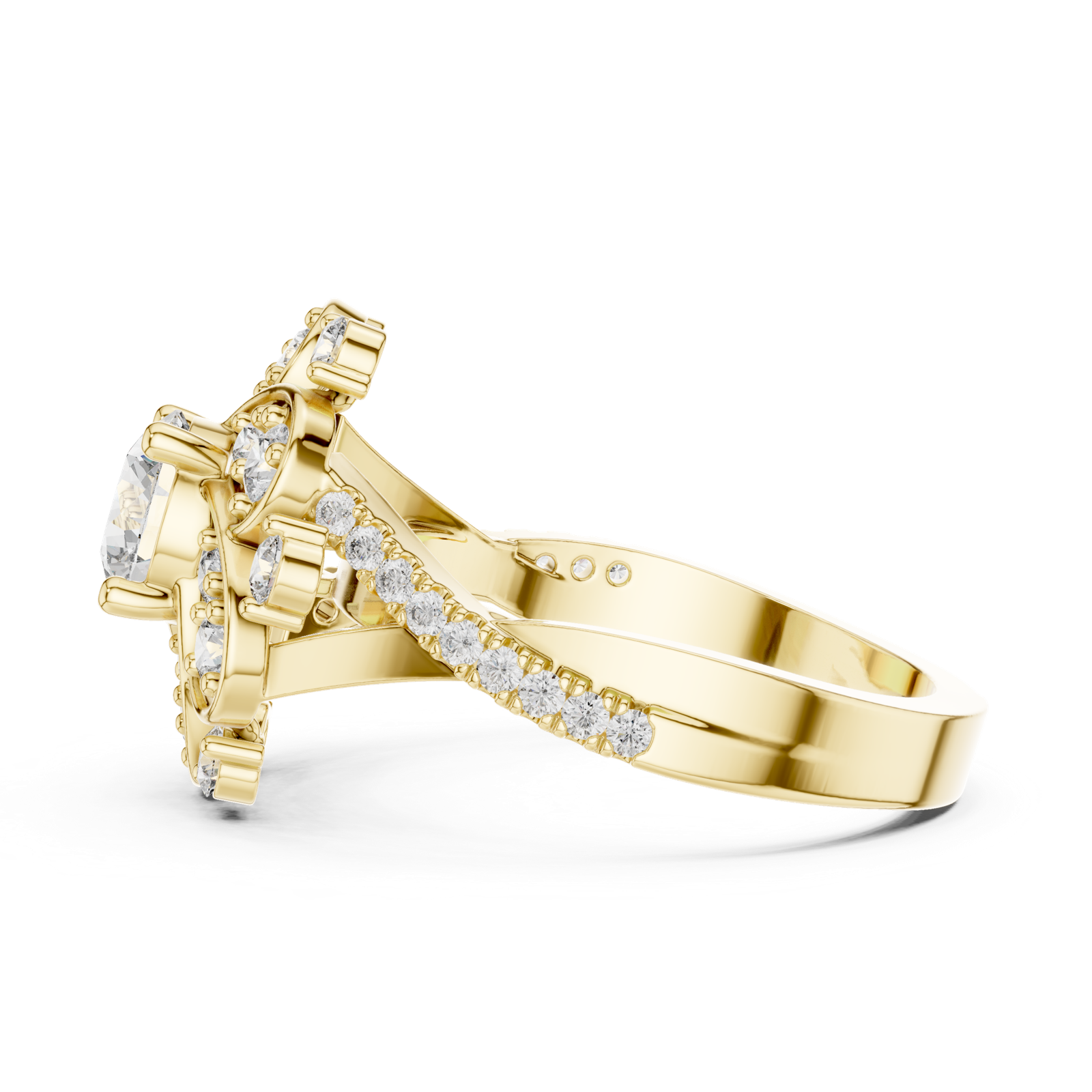 Gold Ring DDLR-187, Yellow Gold, view 3