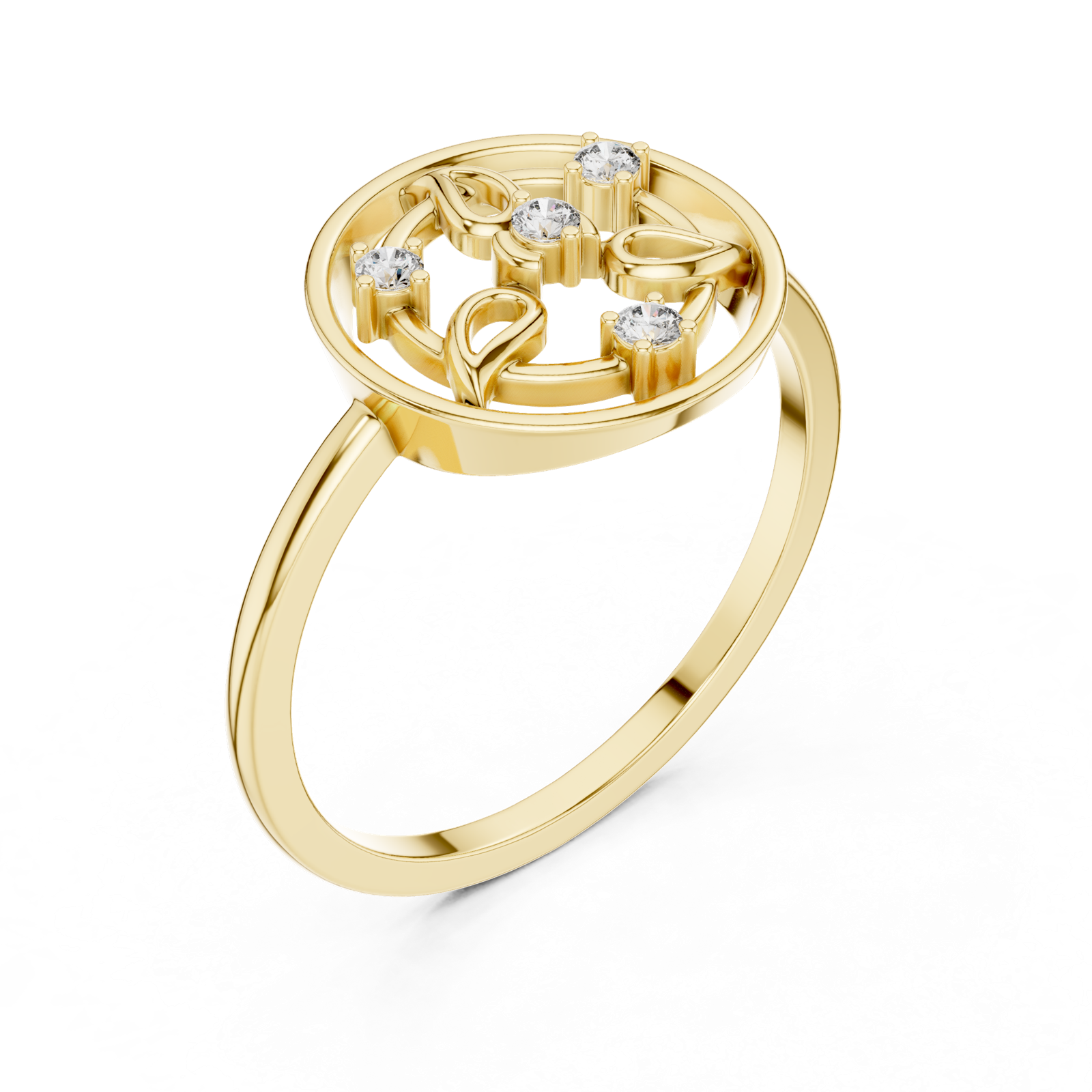 Gold Ring DR-6248, Yellow Gold, view 2