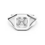 Gold Jewelry L36-4, Asscher center stone, White Gold, view 4