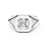 Gold Jewelry L36-4, Asscher center stone, White Gold, view 4