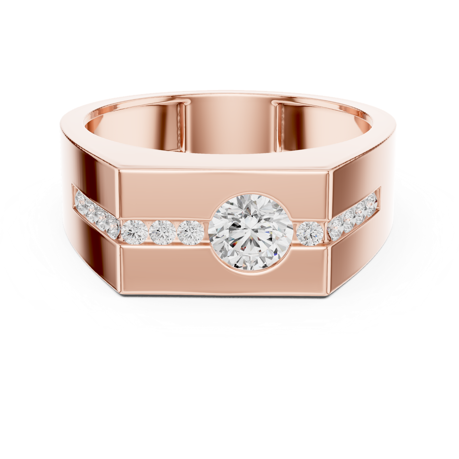 Gold Ring DDLR-390, Rose Gold, view 4