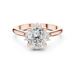 Gold Jewelry, Cushion center stone, Rose Gold, view 4