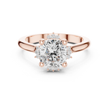 Gold Jewelry, Cushion center stone, Rose Gold, view 4