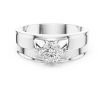14K Solid Gold Lab Diamond Solitaire Ring, White Gold, view 4