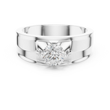 14K Solid Gold Lab Diamond Solitaire Ring, White Gold, view 4
