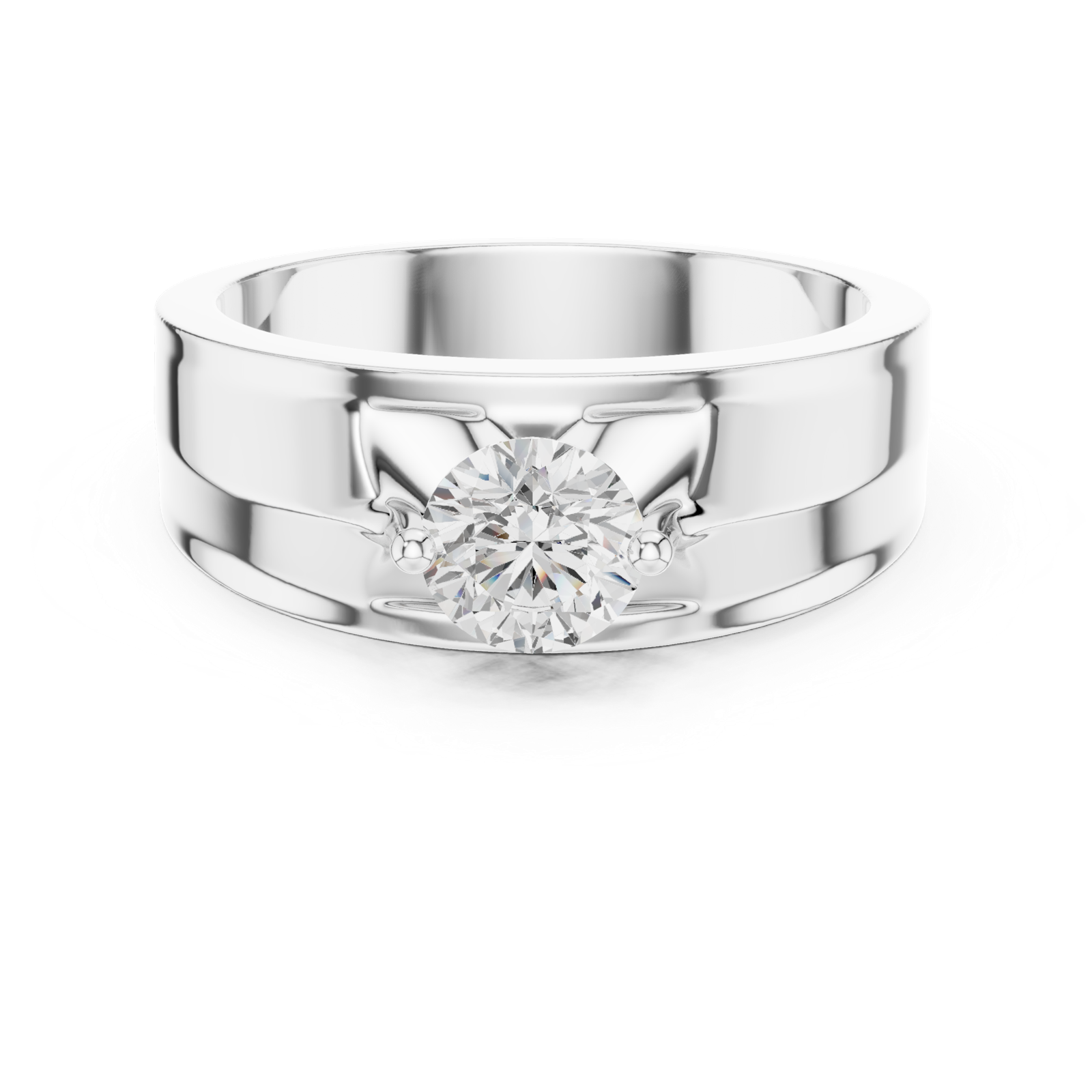 14K Solid Gold Lab Diamond Solitaire Ring, White Gold, view 4