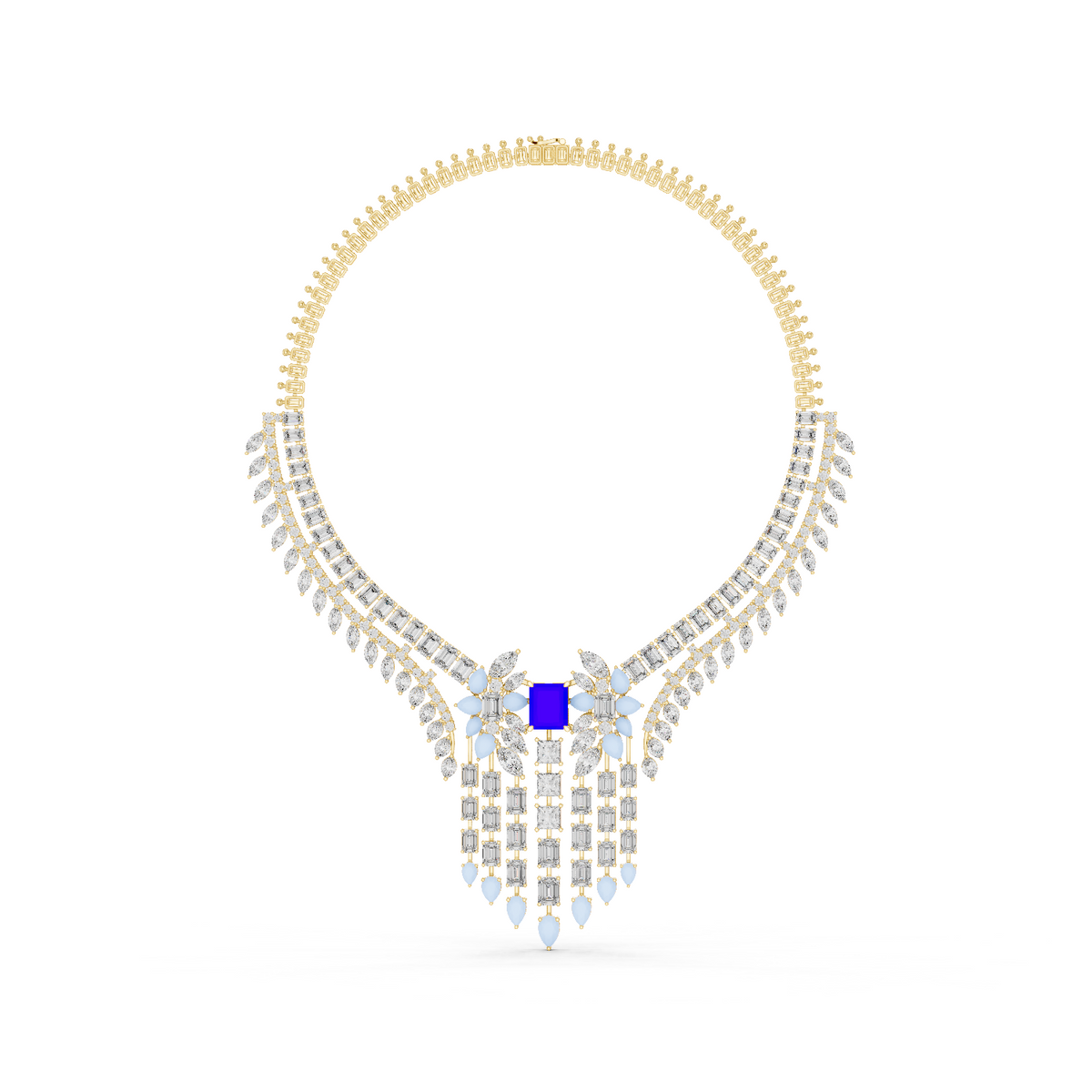 14K Solid Gold Lab Diamond Pendant Necklace, Yellow Gold, view 0