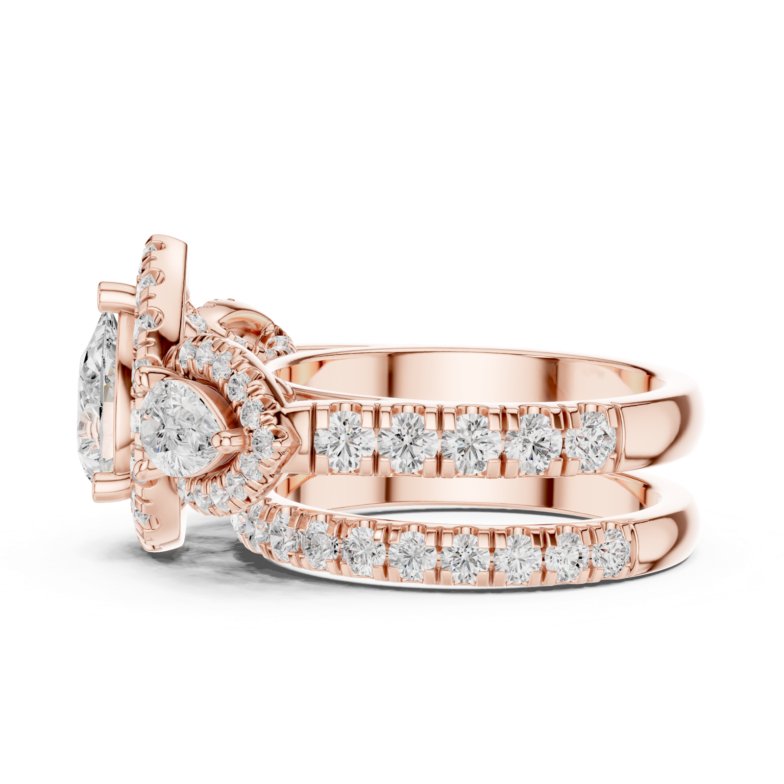 Gold Ring DDLR-298, Rose Gold, view 3