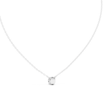 14K Solid Gold Lab Diamond Solitaire Pendant Necklace, White Gold, view 4
