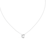 14K Solid Gold Lab Diamond Solitaire Pendant Necklace, White Gold, view 4