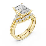Gold Ring DDLR-440, Radiant center stone, Yellow Gold, view 2