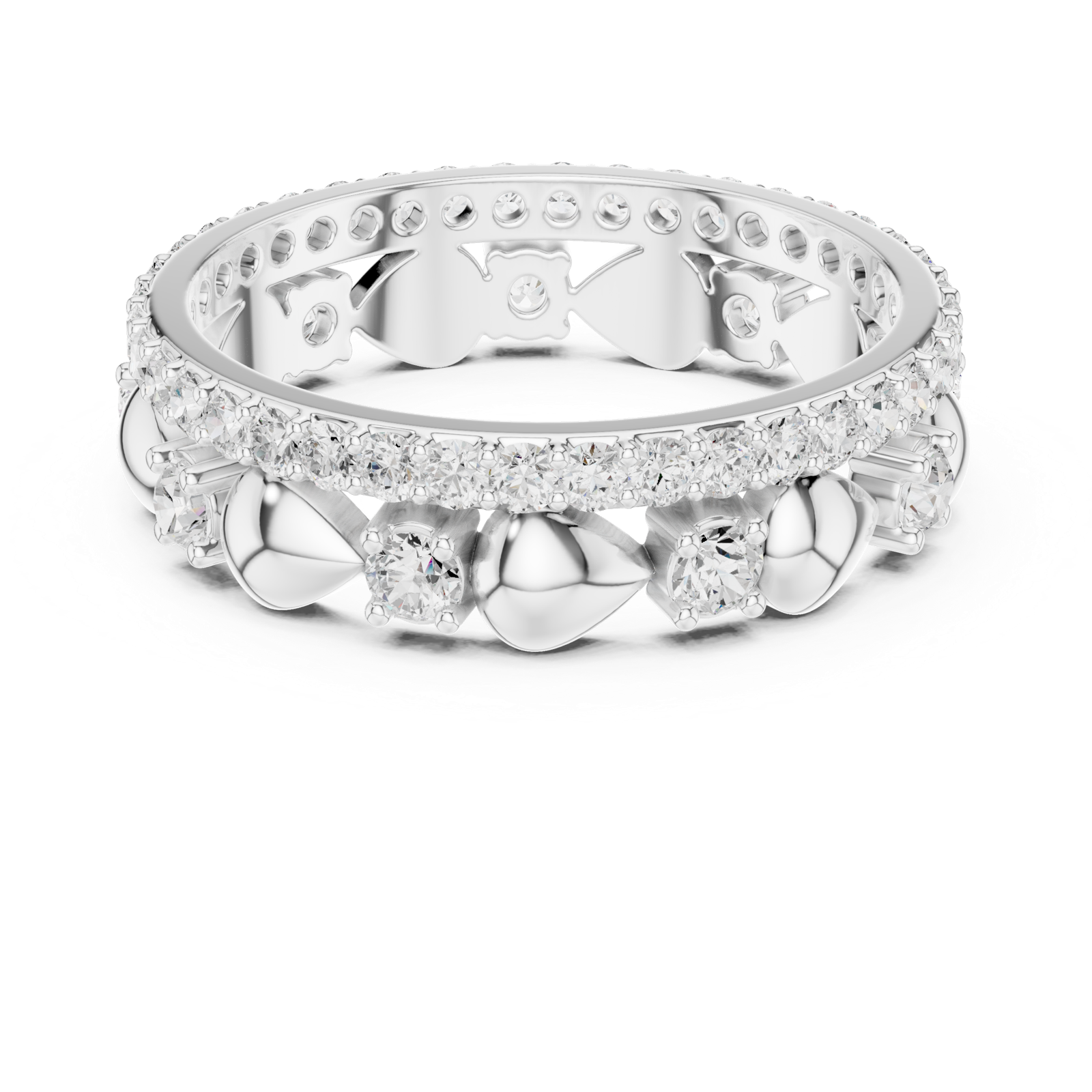 Gold Ring R30, White Gold, view 4