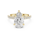 Gold Ring DDLR-250, Pear center stone, Yellow Gold, view 4