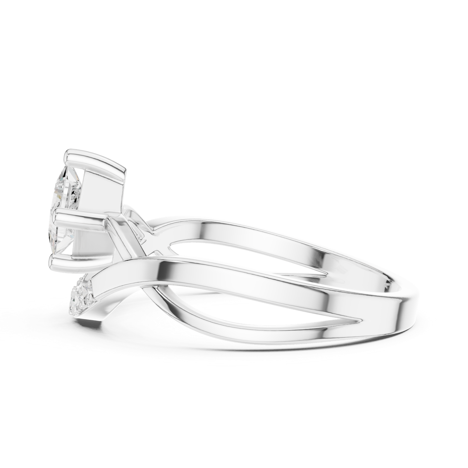 Gold Ring DDLR-487, White Gold, view 3