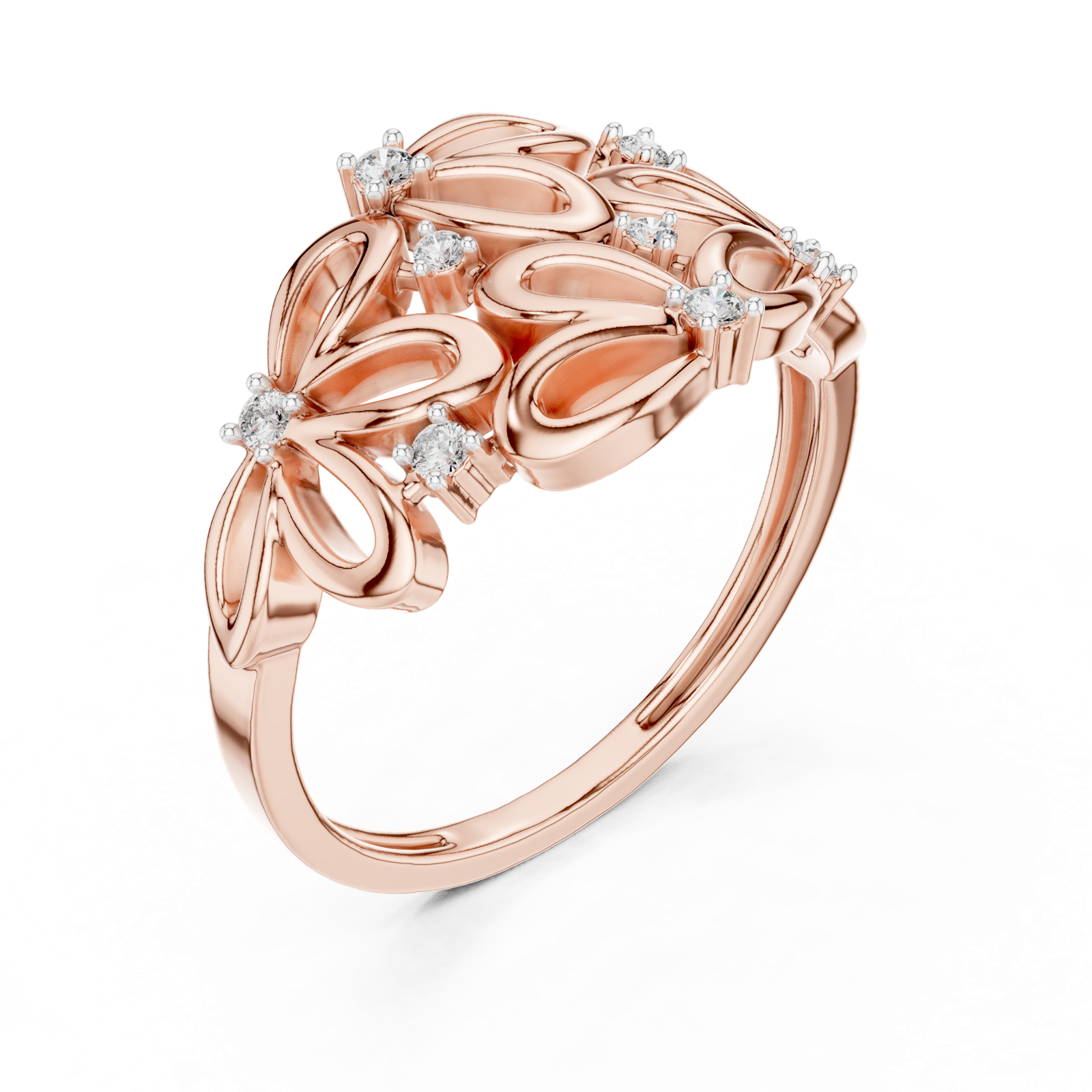Gold Ring 12-10070@L, Rose Gold, view 2