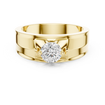 14K Solid Gold Lab Diamond Solitaire Ring, Yellow Gold, view 4