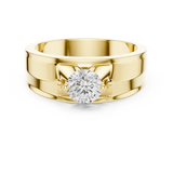 14K Solid Gold Lab Diamond Solitaire Ring, Yellow Gold, view 4