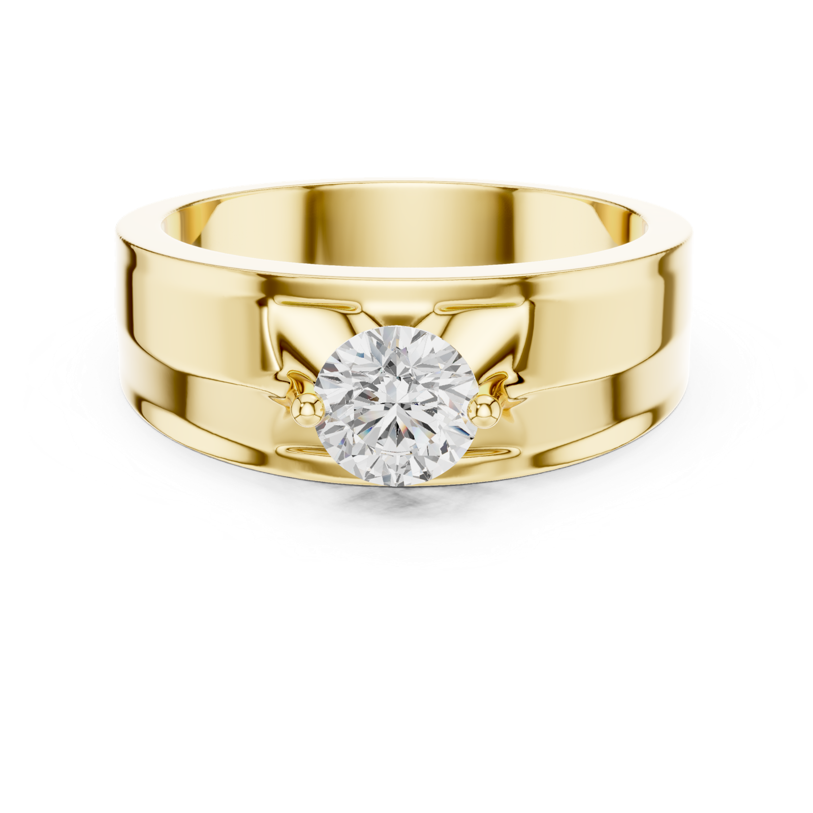14K Solid Gold Lab Diamond Solitaire Ring, Yellow Gold, view 4