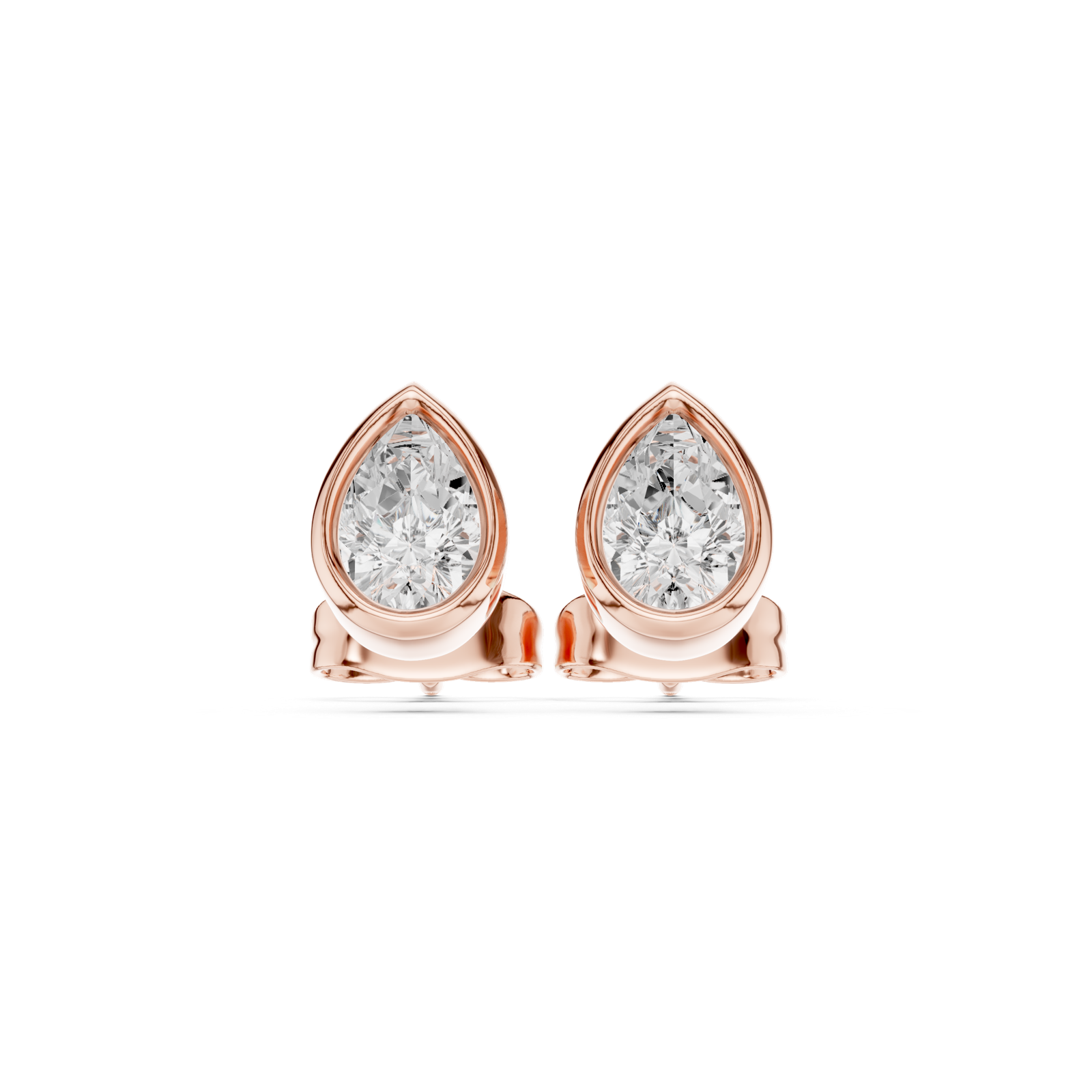 Gold Jewelry DDER-001, Pear center stone, Rose Gold, view 4