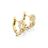 14K Solid Gold Lab Diamond Cluster Earrings, Yellow Gold, view 1